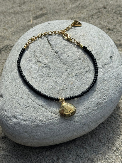 Skjell armbånd -svart