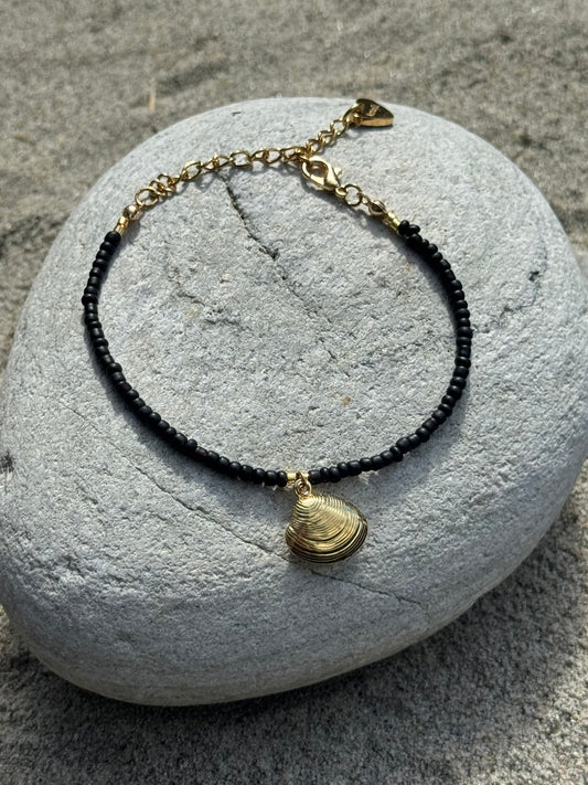 Skjell armbånd -svart